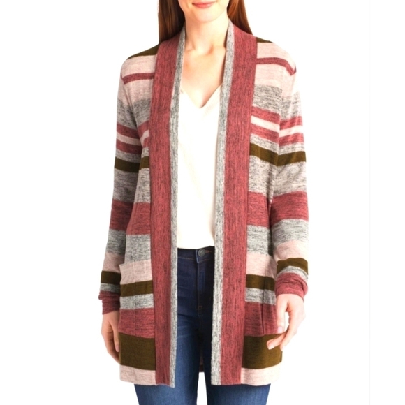 BOBEAU EXCLUSIVELY FOR STITCH FIX Size Medium Petite Long Sleeve Cardigan - Picture 1 of 14
